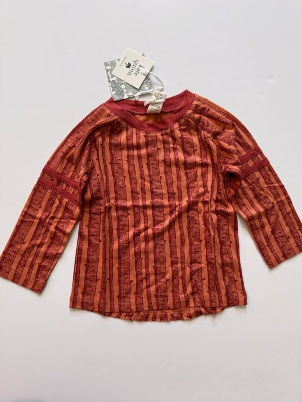 Kate Quinn boy Spice Birch Long Sleeve Football Tee 18-24 months NWT